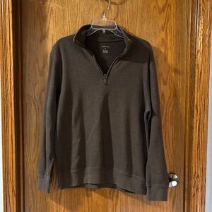 Van Heusen Signature Men's Dark Brown Zip-Up Sweater